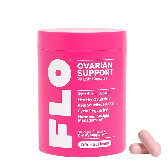 O Positiv FLO Ovarian Health Support - Hormone Balance for Women, Supplement with DIM, Myo & D-Chiro Inositol, Folic Acid - Supports Healthy Ovulation, Cycle Regularity - 30 Servings